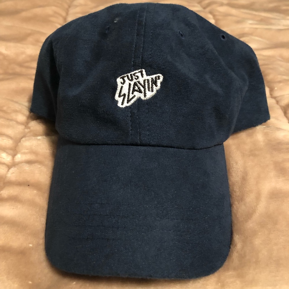 Blue suede hat